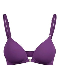 Buy Wireless Push-Up Bra Purple in UAE