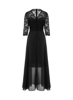 اشتري Chiffon Elegant Maxi Dress أسود في الامارات