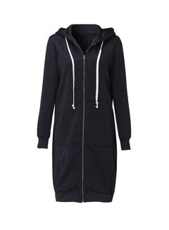 Buy New Fashion Long Hooded Sweatshirt Black in UAE
