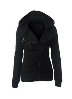 Buy Polyester Long Sleeves Hoodie Black in UAE