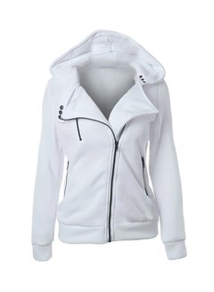 Buy Polyester Long Sleeves Jacket White in UAE