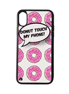 اشتري غطاء حماية واقٍ لهاتف أبل آيفون XR عبارة "Donut Touch My Phone" (حواف سوداء) في السعودية