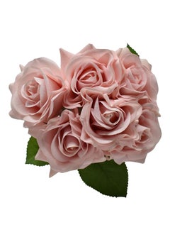 Buy Decorative Artificial Rose Bouquet Peach 25x15centimeter in UAE