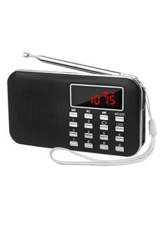 اشتري راديو رقمي محمول مع مشغل صوت MP3 V3441 أسود في الامارات
