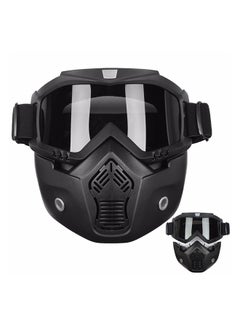 Buy 2X Detachable Modular Motorcycle Vintage Helmet Full Face Mask Shield Goggles in UAE