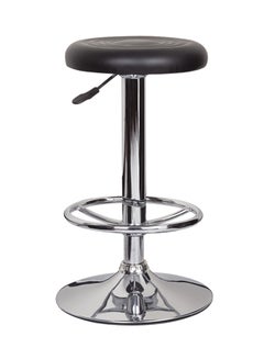 Buy Circular Height Adjustable Bar Stool Black/Silver 35x80x30centimeter in UAE