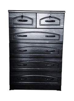 Buy Wooden Pattern Chest Of Drawer Black 84x115x48centimeter in UAE