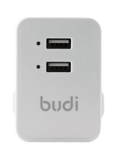 Buy Budi Home Charger with 2USB Ports and 1 Lightening Cable 1.2M Black in Saudi Arabia