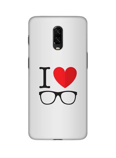 Buy Matte Finish Slim Snap Basic Case Cover For OnePlus 6T I Love Glasses in Saudi Arabia