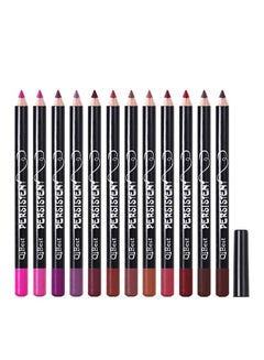 Buy 12-Piece Persistent Stay All Day Lip Liner Pencil Set Style 1 in UAE