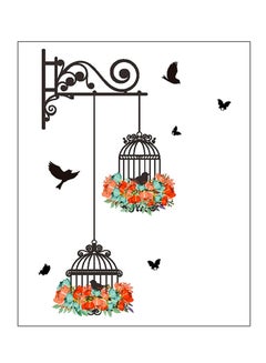 Buy Birdcage Pattern Wall Sticker Black/Green/Red 76x56centimeter in Saudi Arabia