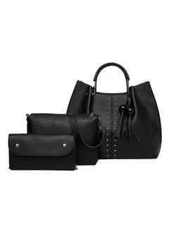 Buy 3-Piece Composite Bag Set Black in Saudi Arabia