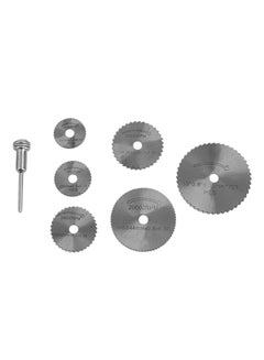 Buy 7-Piece High Speed Steel HSS Circular Saw Blade Set Silver in Saudi Arabia