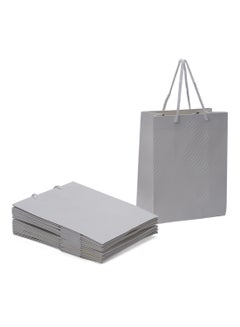 Buy 12-Piece Plain Gift Bag Grey in Saudi Arabia