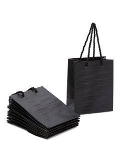 Buy 12-Piece Self-Print Gift Bag Black in Saudi Arabia