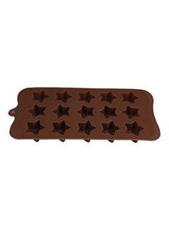 Buy 15-Slot Five Pointed Star Shaped Chocolate Mould Brown 22.5x10.5x1.6cm in UAE