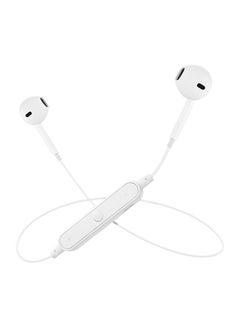 اشتري سماعة أذن داخلية إستريو  S6 تعمل بالبلوتوث ومزودة بميكروفون أبيض في الامارات