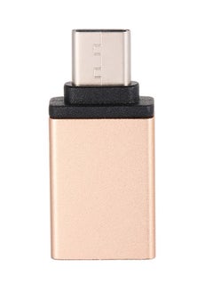 اشتري كابل محوّل OTG من منفذ USB Type-C ذكر إلى منفذ USB 3.0 أنثى ذهبي في السعودية
