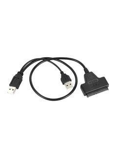 Buy USB 2.0 To SATA 22 Pin Cable Adapter Black in Saudi Arabia