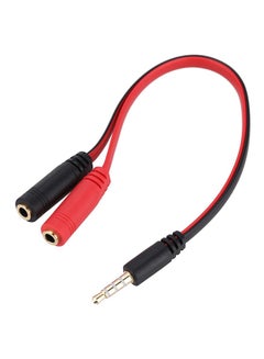 Buy Female To Male 3.5mm Y Splitter Cable Black/Red in Saudi Arabia