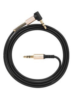 Buy Male To Male Auxiliary Audio Extension Cable Black/Gold in UAE