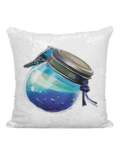 Buy Fortnite Chug Potion Sequined Cushion White/Grey/Silver 16x16inch in UAE