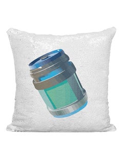 Buy Fortnite Chug Potion Sequined Cushion White/Green/Silver 16x16inch in UAE