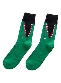 Buy Animal Series Cotton Long Socks Green in UAE