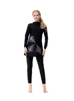 Buy 2-Piece Long Sleeve Burkini Black in UAE