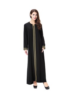 Buy Wool Peach Maxi Dress Black/Gold in Saudi Arabia