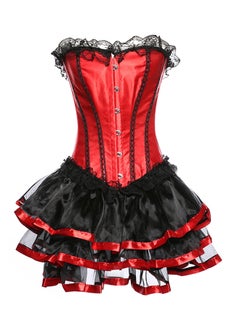 Buy Corset With Tutu Skirt Red/Black in Saudi Arabia