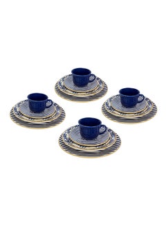 اشتري 20-Piece Porcelain Dinner Set Blue/White في السعودية