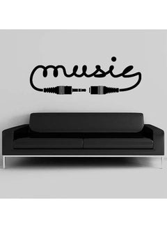 Buy Music Headphone Wall Sticker Black 100x40centimeter in UAE