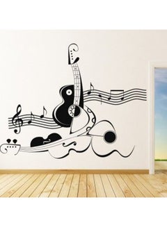 Buy Guitar And Music Wall Sticker Black 80x65centimeter in Saudi Arabia