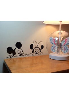 Buy Mickey Mouse And Minnie Mouse PVC Wall Sticker Black 50x20centimeter in UAE