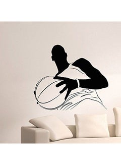 Buy Basketball Player Wall Sticker Black 60x80cm in UAE