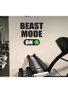 اشتري ملصق جداري تحفيزي للصالة الرياضية مطبوع بعبارة «Beast Mode On» أسود 40x40Ø³Ù†ØªÙŠÙ…ØªØ± في السعودية