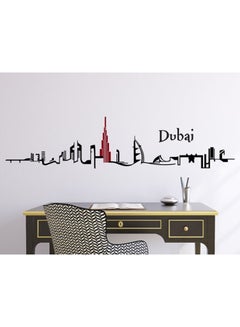 Buy Dubai Skyline Wall Sticker Black/Red 100x25centimeter in UAE