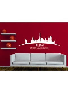 اشتري Dubai Skyline Wall Sticker White 115x45centimeter في الامارات