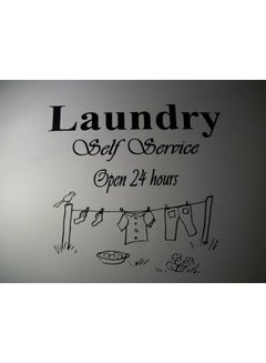 اشتري ملصق جداري بنمط مطبوع لعبارة "Laundry Self Service" أسود 60x60Ø³Ù†ØªÙŠÙ…ØªØ± في الامارات