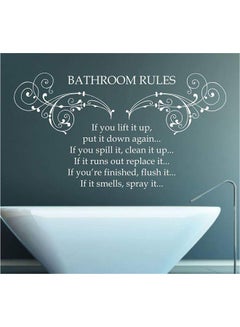 اشتري Bathroom Rules Wall Sticker White 90x50centimeter في الامارات