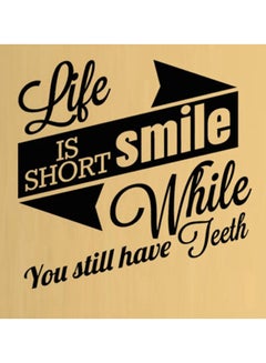 Buy Life Is Short Positive Quote Wall Sticker Black 50x50cm in UAE