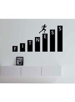 Buy Gym Fitness Waterproof Wall Sticker Black 90x40centimeter in Saudi Arabia