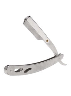 Buy Stainless Steel Straight Edge Sahver Razor Black 22cm in UAE