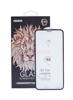اشتري لاصقة حماية شاشة 5D من الزجاج المقوى بتغطية كاملة لهاتف آيفون XS شفاف في السعودية