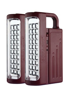 Buy 2-Piece Rechargeable 30 LED Lantern Maroon 36cm in UAE