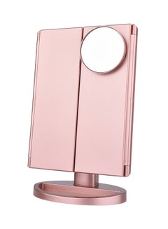 Buy LED Touch Screen Magnifying Vanity Makeup Mirror Rose Gold 30*20centimeter in Saudi Arabia