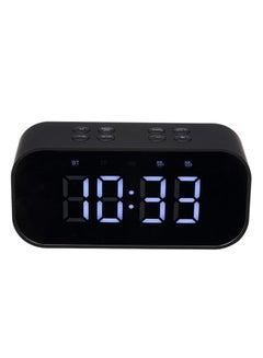 Buy Bluetooth Speaker With Mic And LED Alarm Clock Black in UAE