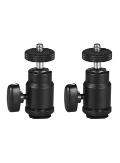 Buy 2-Piece Flexible Ball Head Adapter Base For DSLR Camera Black in UAE