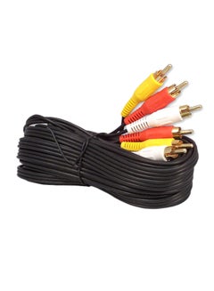 Buy 3-Channel RCA Audio And Video Cable 5meter Black in UAE